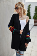 Gilet Femme Long à Manches Rayées Cardigans pour femmes