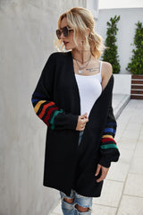 Gilet Femme Long à Manches Rayées Cardigans pour femmes
