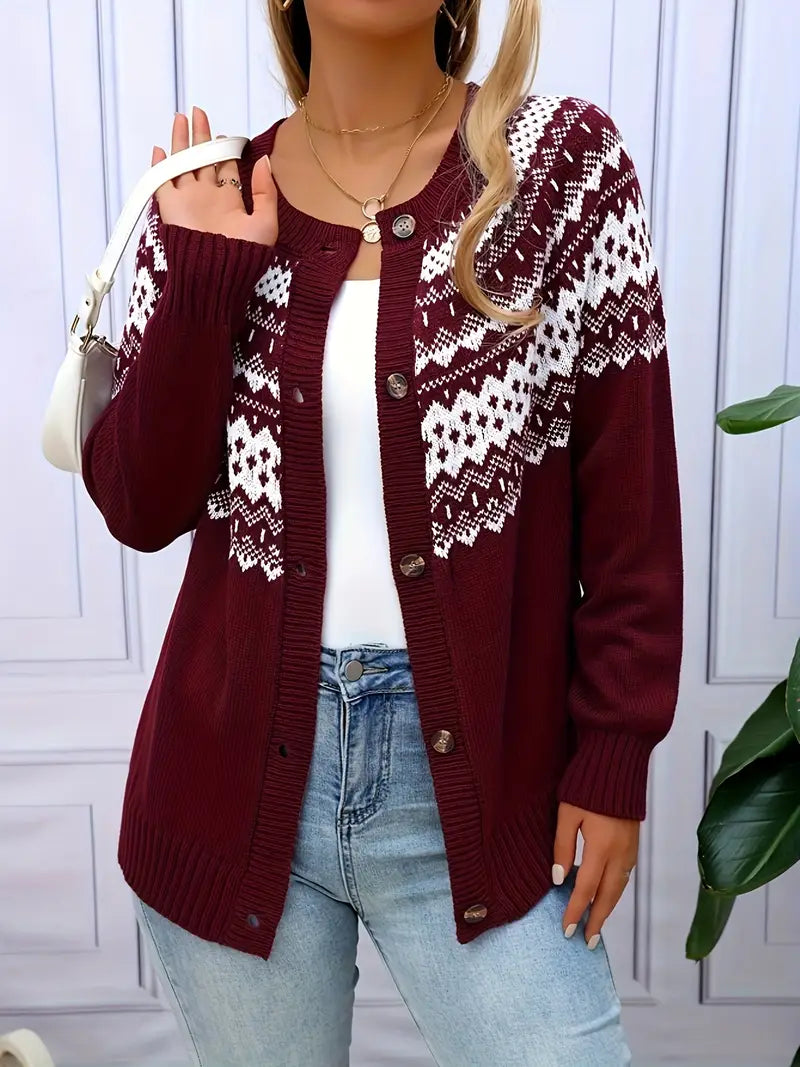 Cardigan Femme Motif Géométrique 1