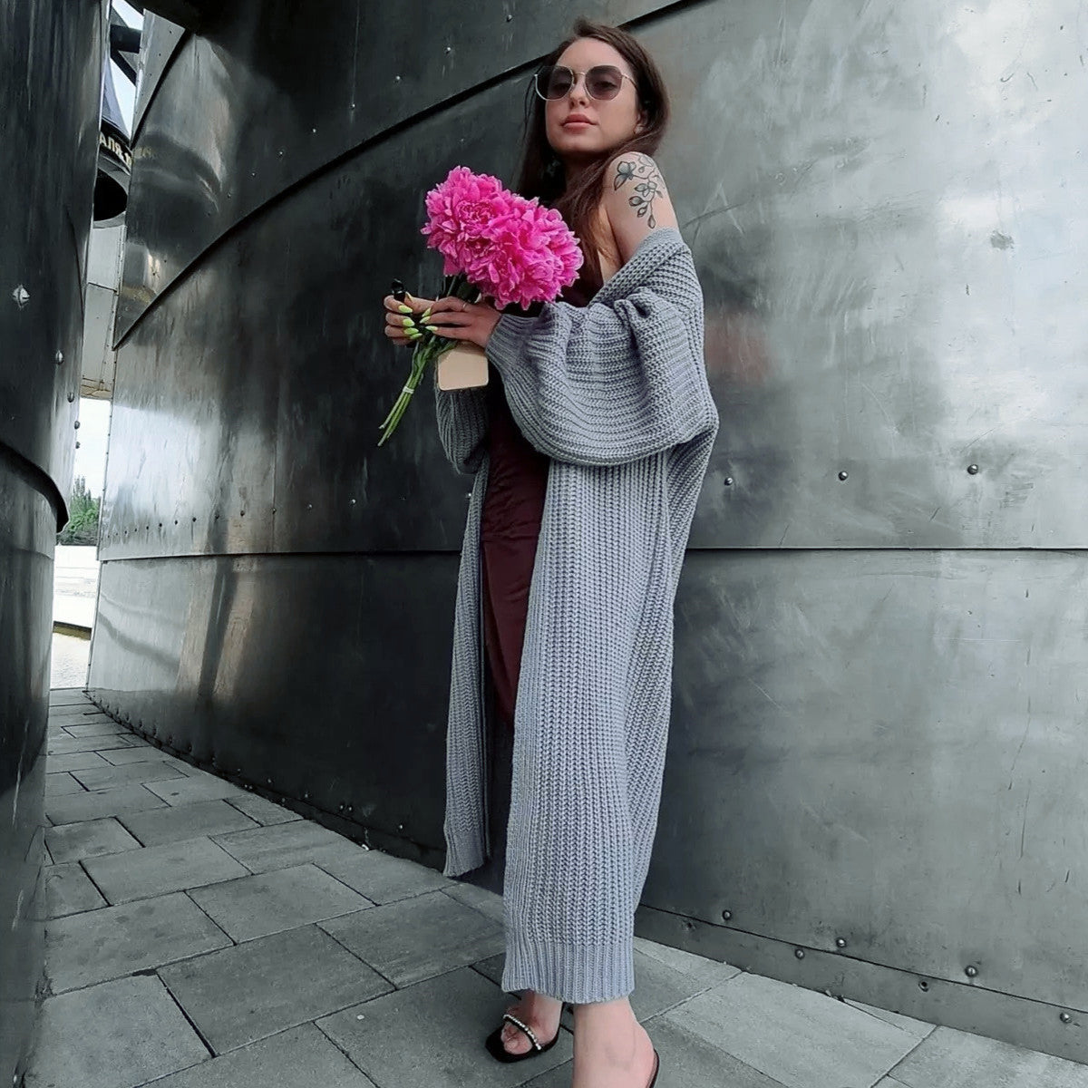 Cardigan Femme Oversize en Tricot Chic 1