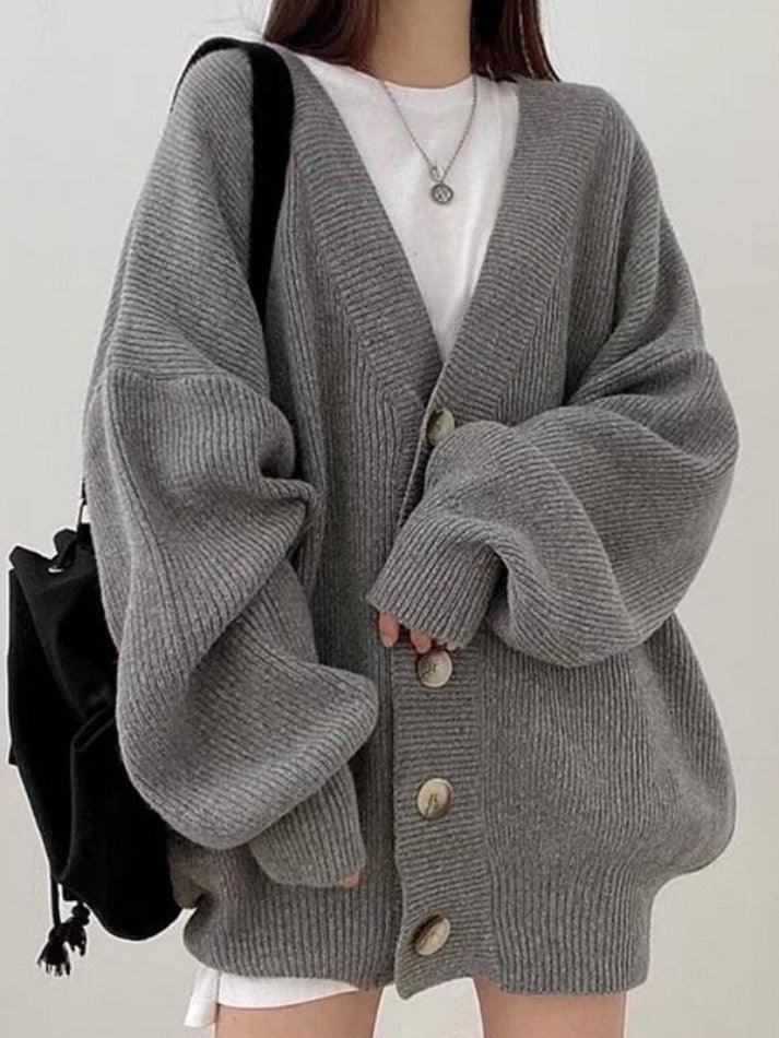 Cardigan Femme Surdimensionné Boutonné Chic 6