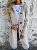 Gilet Long pour Femme Maille Cardigan Mode Décontractée