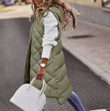 Gilet Long Femme avec Capuch Fermeture Éclair