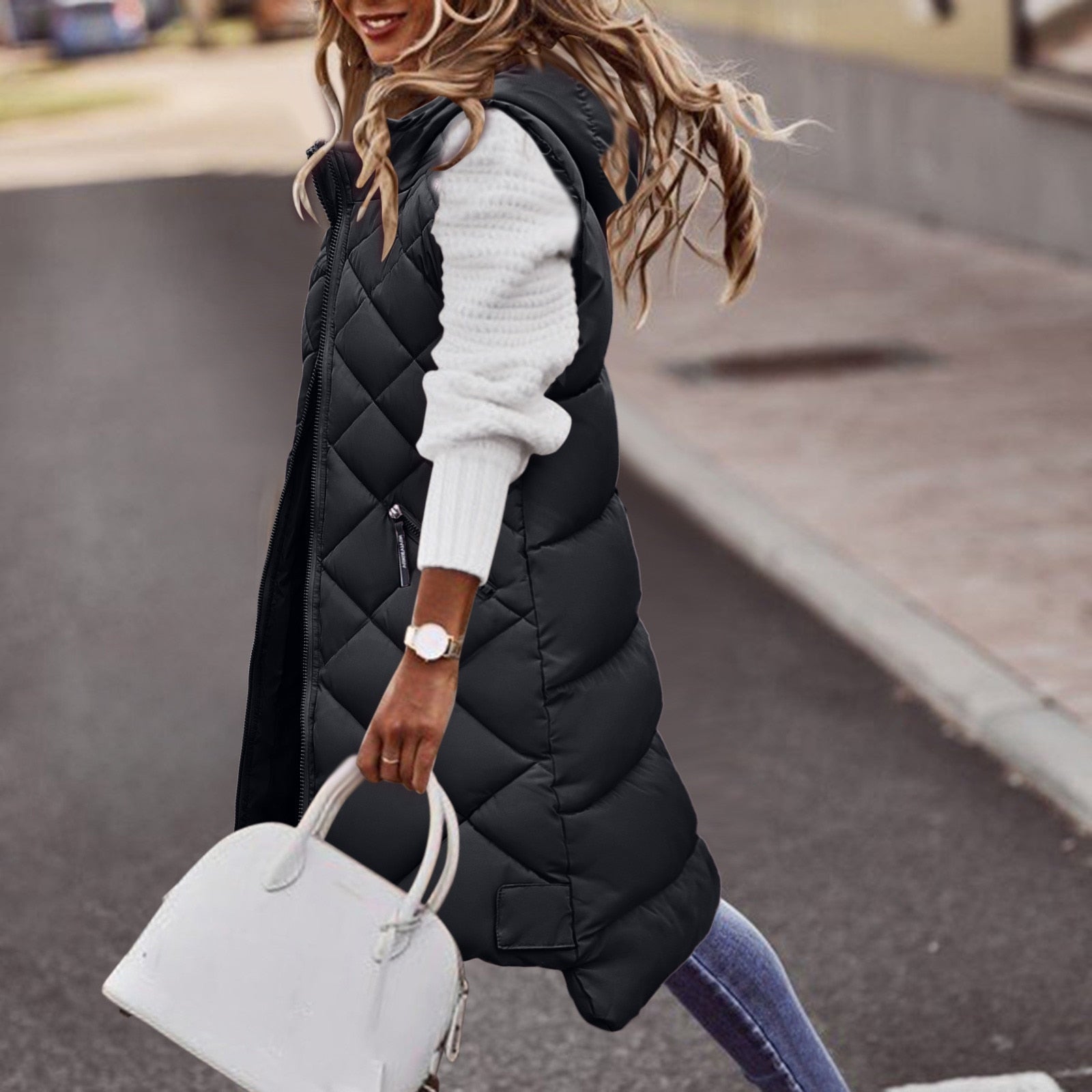 Cardigan Long Femme avec Capuche 3
