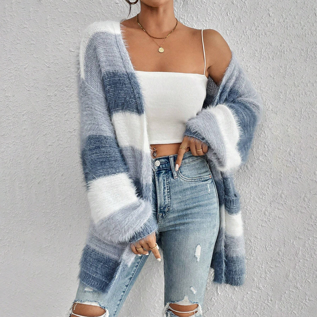 Cardigan Long à Manches Longues Femme 2