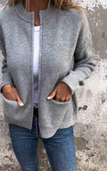 Reißverschluss-Damenweste, lässiger Cardigan