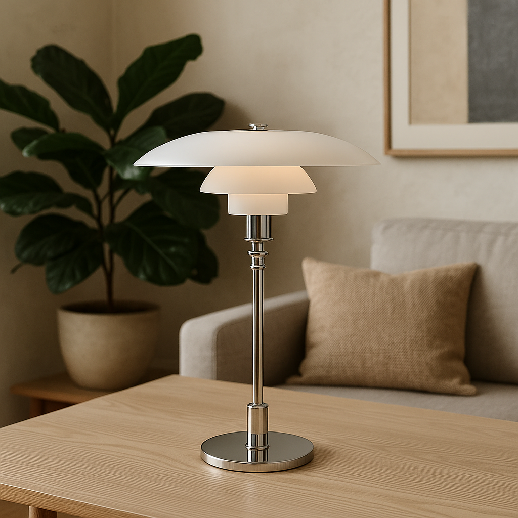 Lampe de table moderne de designer danois - Abat-jour superposé, LED