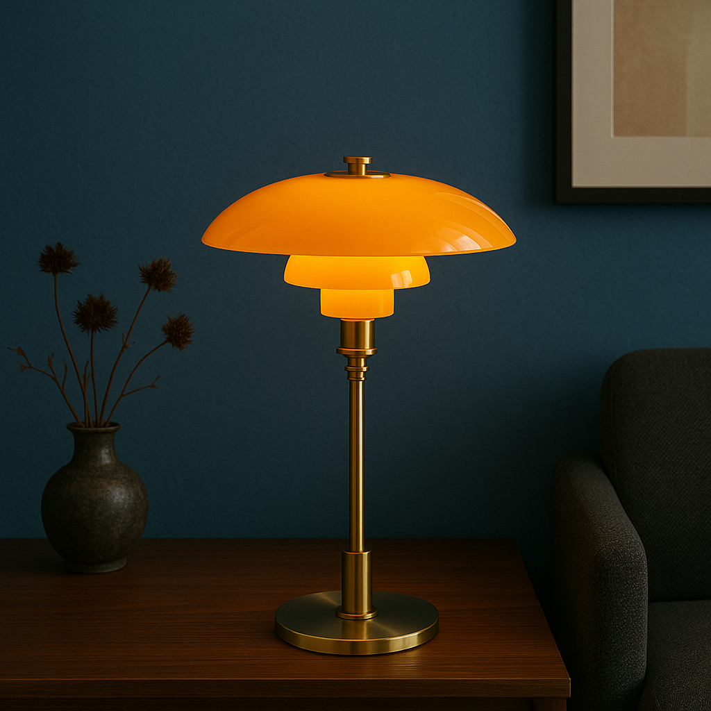 Lampe de table moderne de designer danois - Abat-jour superposé, LED