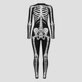 Combinaison Squelette Costume d'Halloween pour Adultes - Manches Longues