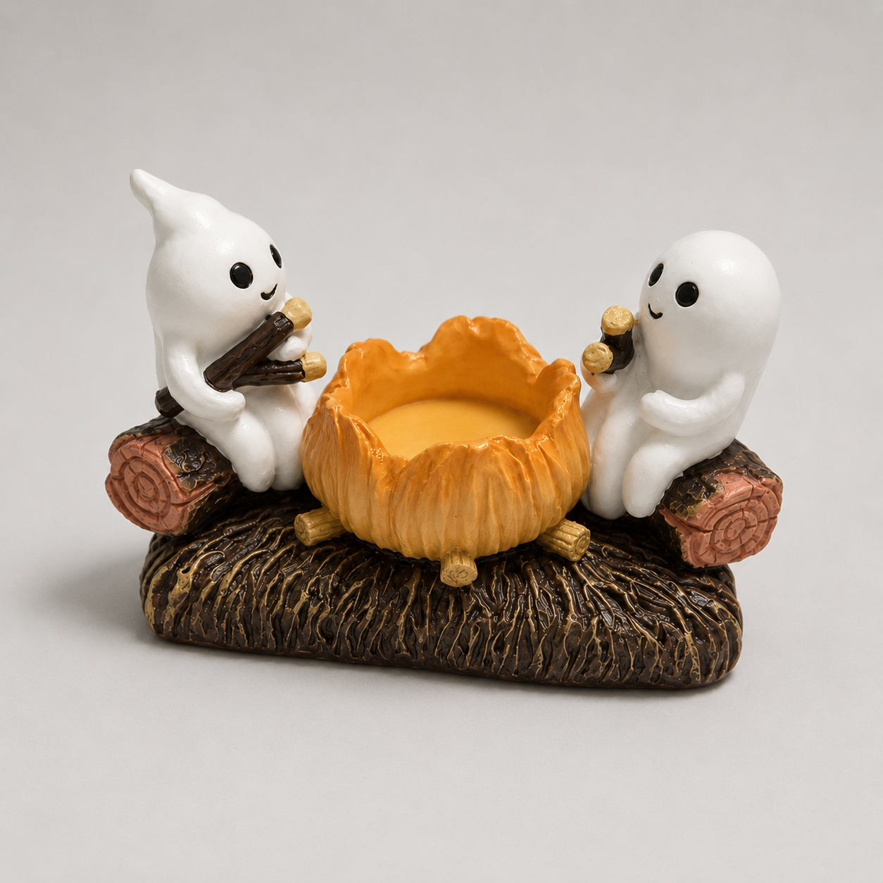 Porte-bougie Fantômes d'Halloween - Décoration de table en résine 12 × 7 cm