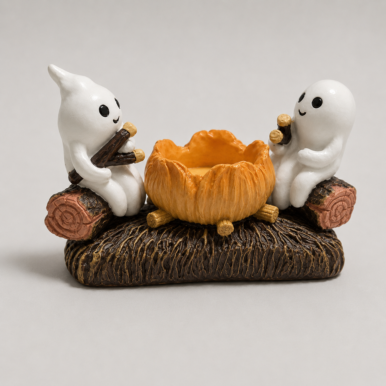 Porte-bougie Fantômes d'Halloween - Décoration de table en résine 12 × 7 cm