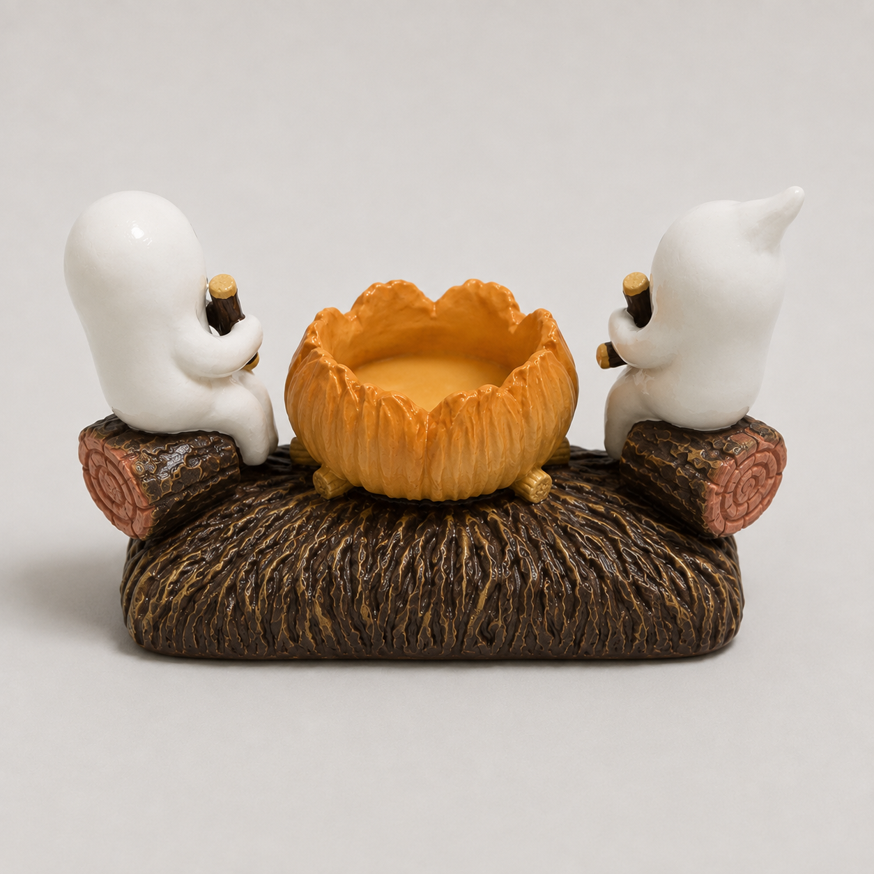 Porte-bougie Fantômes d'Halloween - Décoration de table en résine 12 × 7 cm