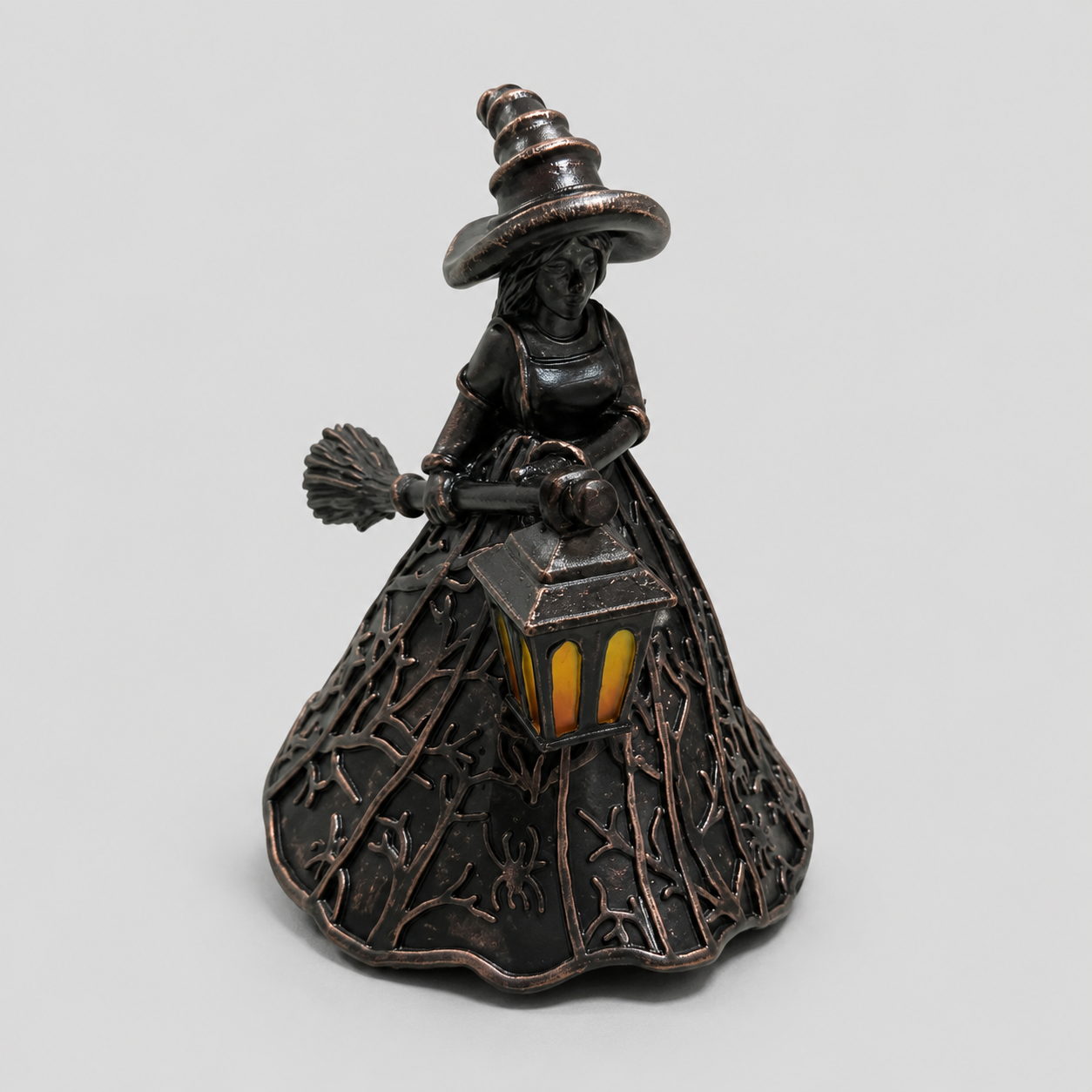 Figurine de Sorcière Illuminée avec Lanterne - Décoration de Table d'Halloween avec USB