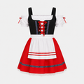 Robe Dirndl Femme Rouge Dentelle - Tenue Festive Oktoberfest