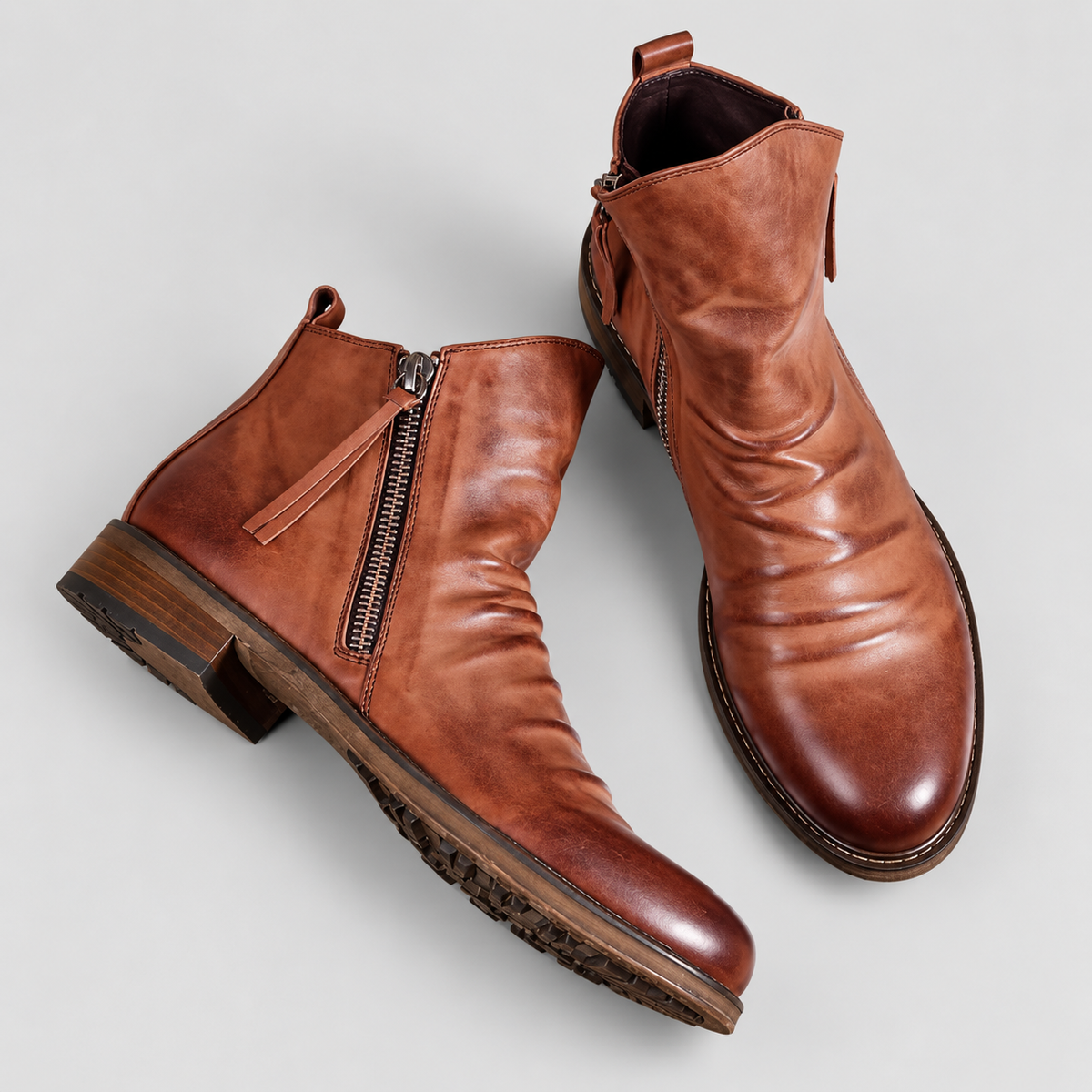 Bottes hommes microfibre élégantes - Bout pointu à lacets