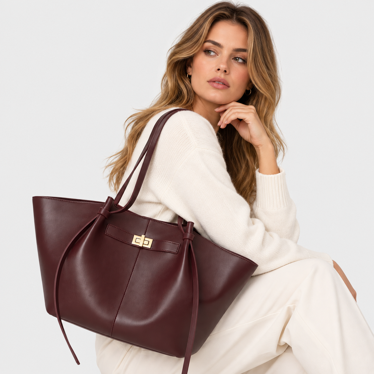 Sac Cabas de Luxe – Sac à Main en Cuir Végan pour le Travail & le Quotidien