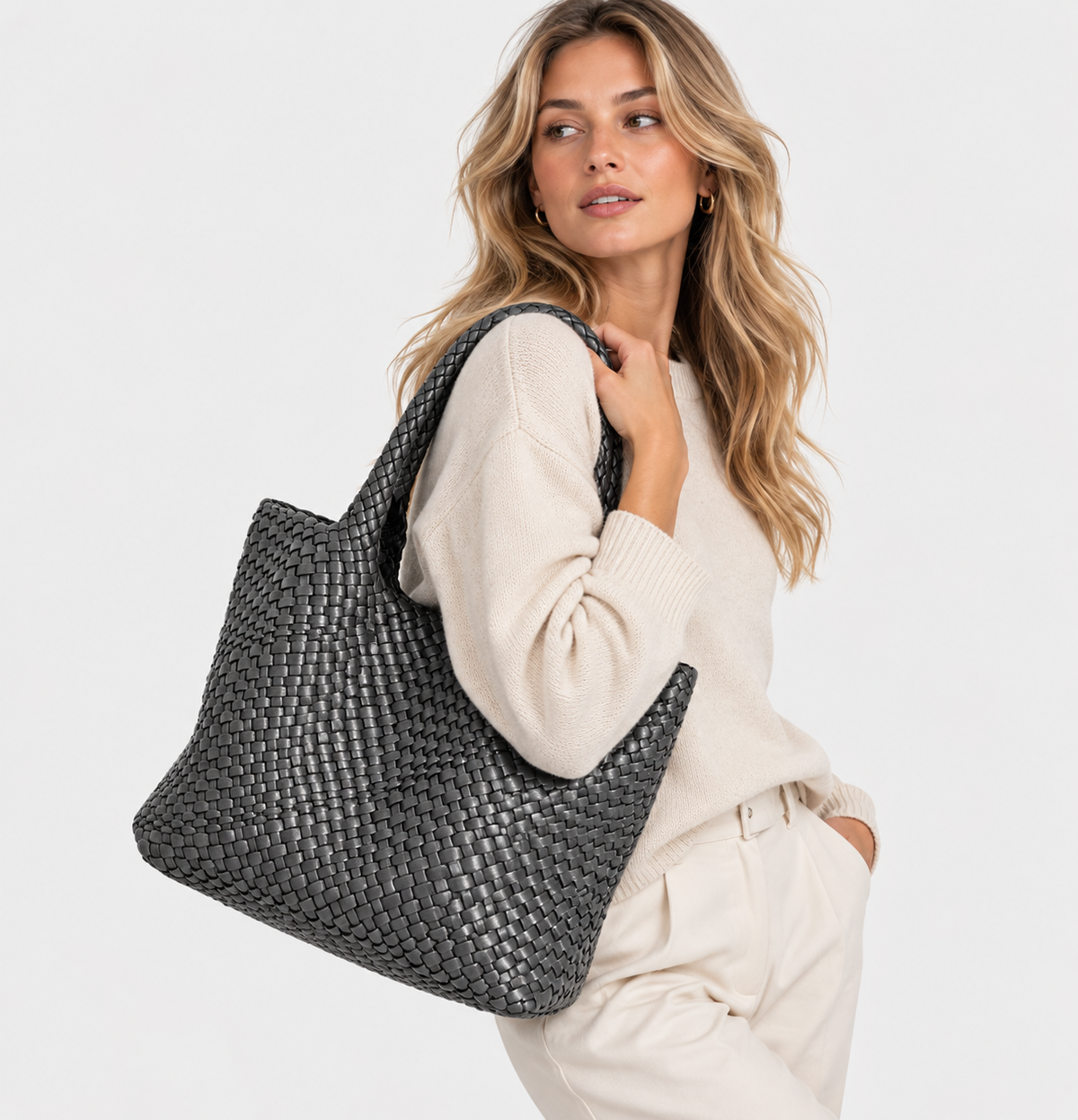 Sac Cabas Tissé – Sac à Main de Luxe au Design Spacieux