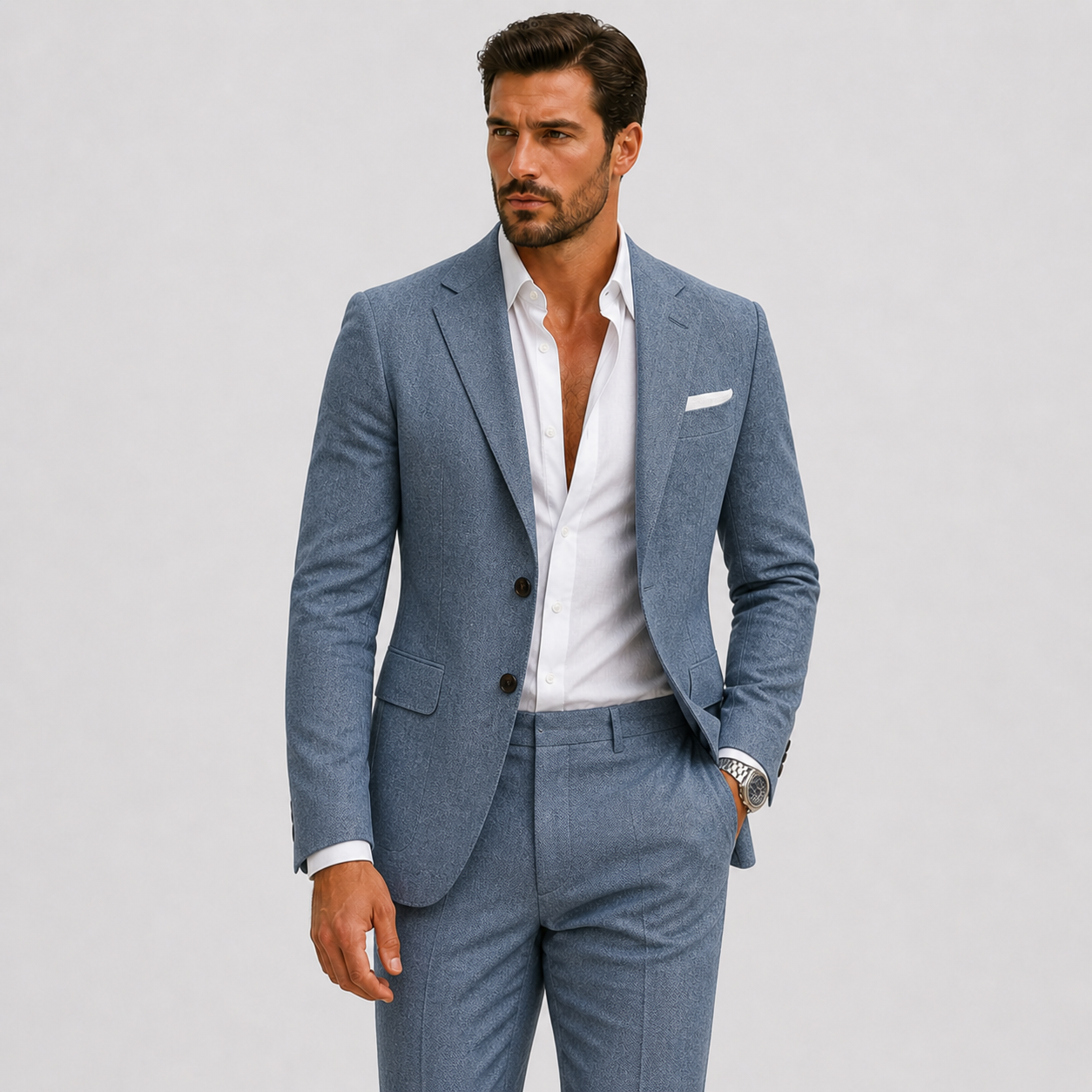 Robe Homme Slim Fit en Lin Élégant Été - Parfait pour les Cérémonies et Événements
