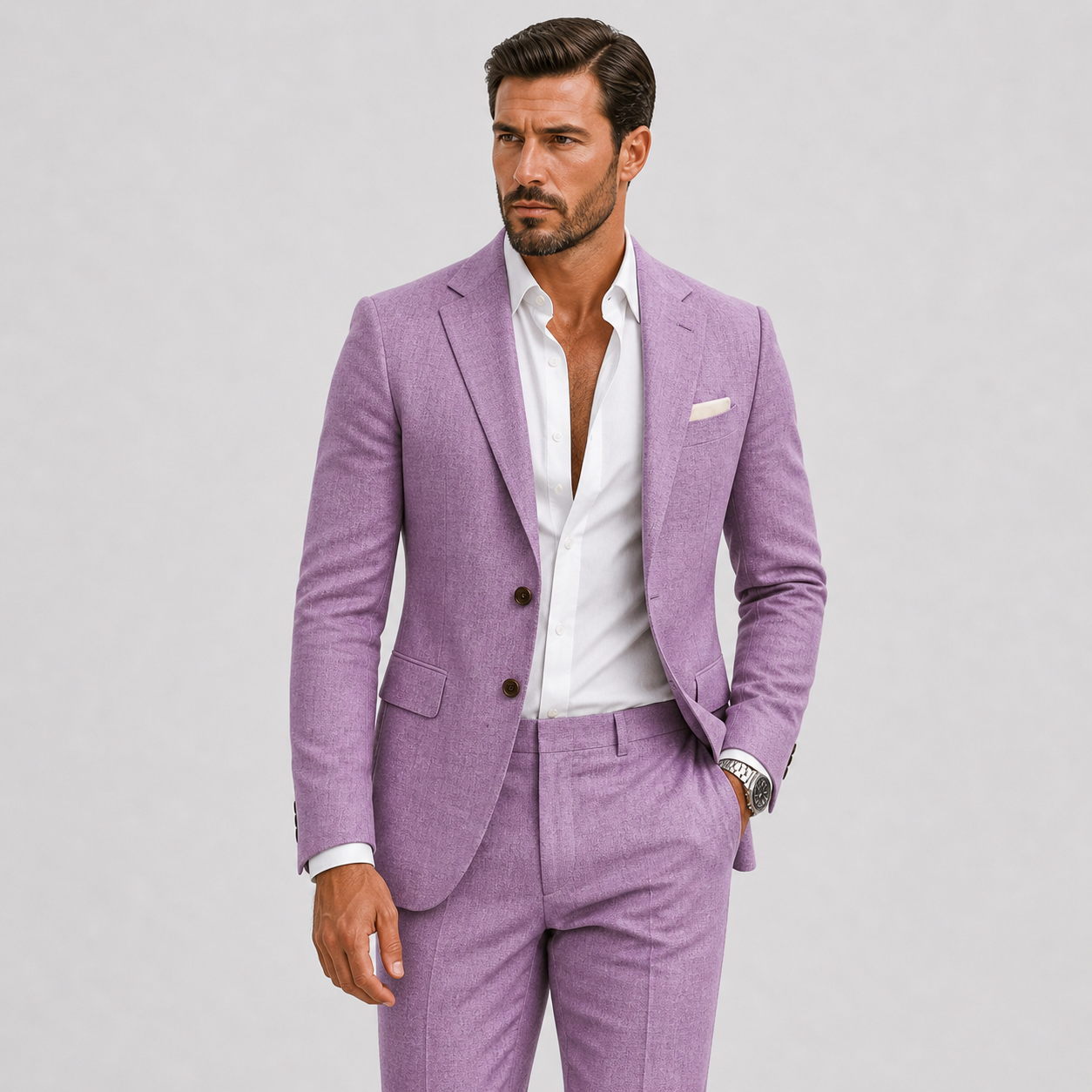 Robe Homme Slim Fit en Lin Élégant Été - Parfait pour les Cérémonies et Événements