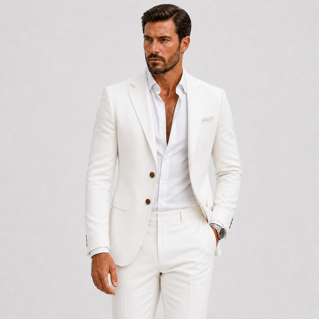 Robe Homme Slim Fit en Lin Élégant Été - Parfait pour les Cérémonies et Événements