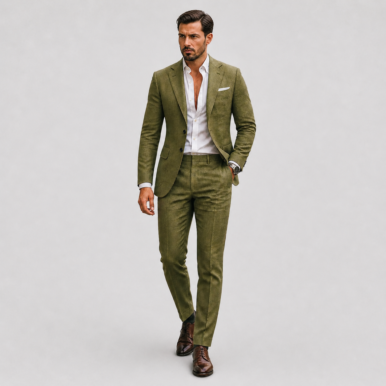 Robe Homme Slim Fit en Lin Élégant Été - Parfait pour les Cérémonies et Événements