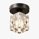 Plafonnier Cristal Géométrique - Finition Moderne Noire ou Dorée