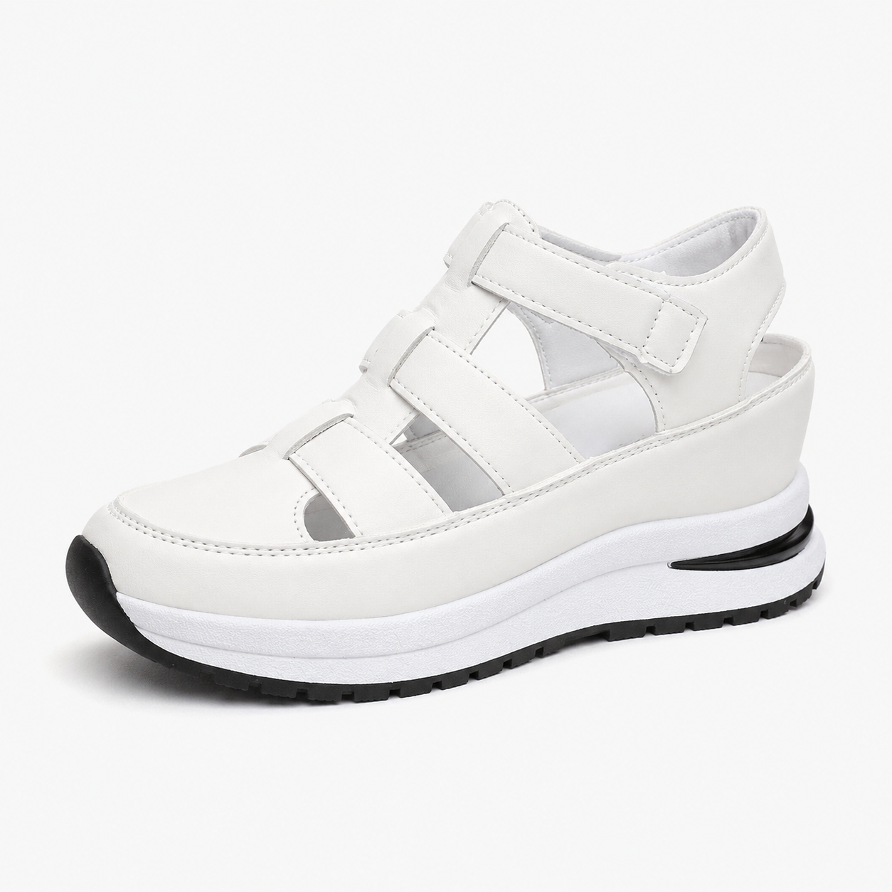 Bequeme und ergonomische Damensandalen aus schwarzem Leder