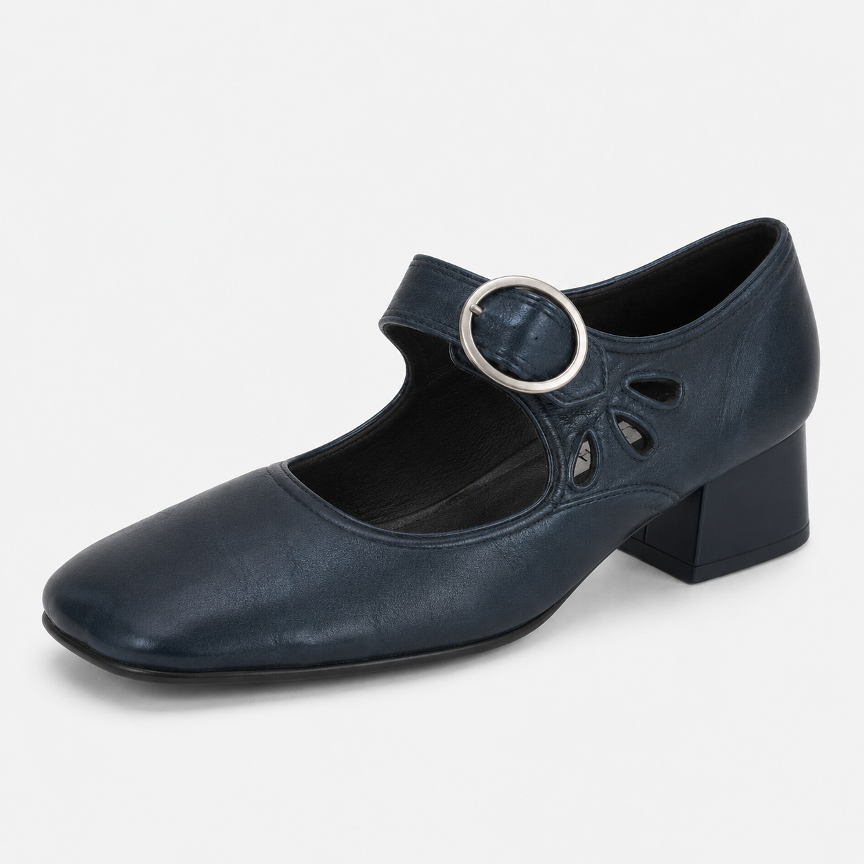 Damen Vintage Schuhe mit kleinem Absatz und bequemer Schnalle