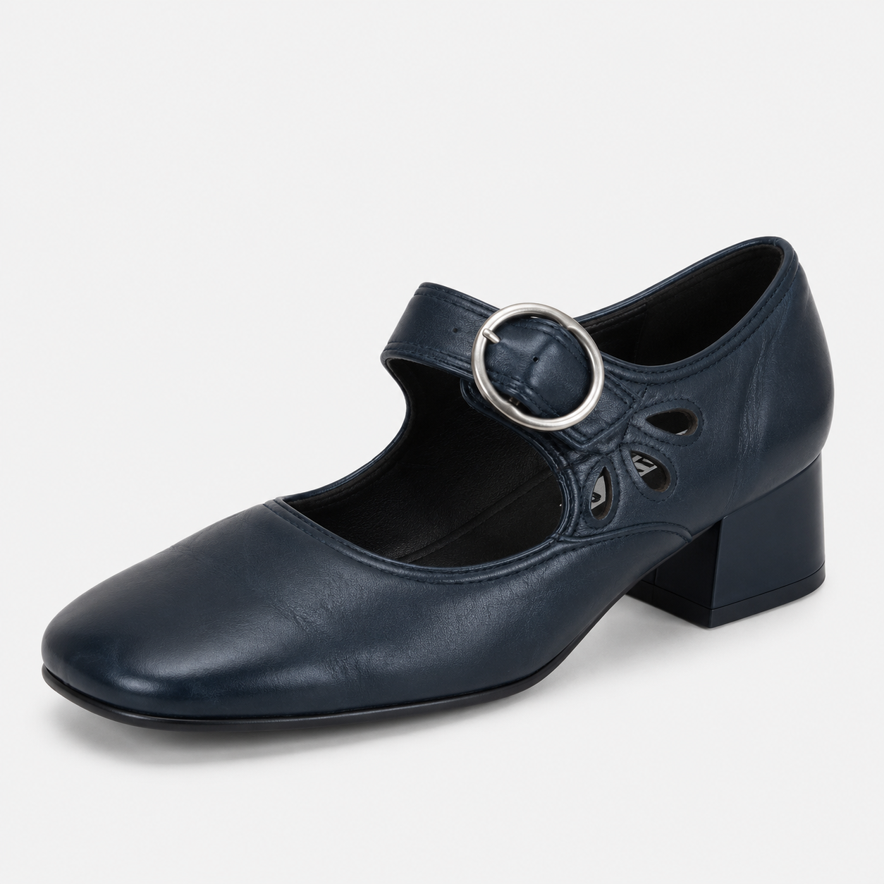Damen Vintage Schuhe mit kleinem Absatz und bequemer Schnalle