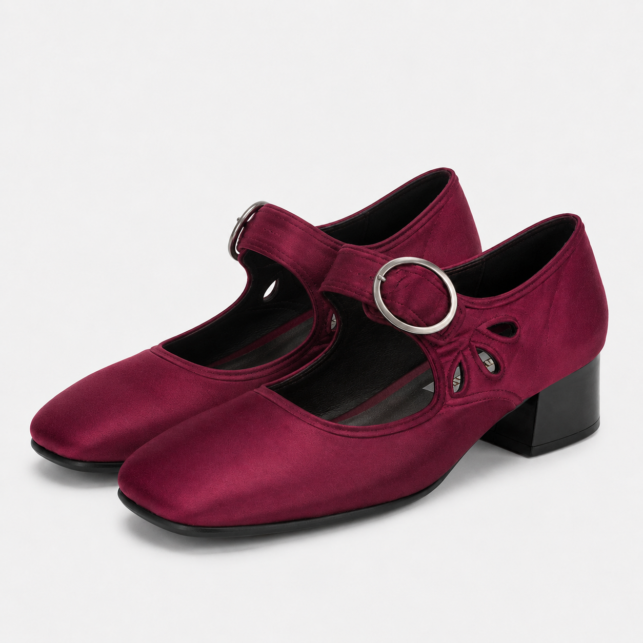 Chaussures Vintage à Petit Talon et Boucle Confortable Femme