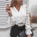 Chemisier Femme en Dentelle Manches Longues