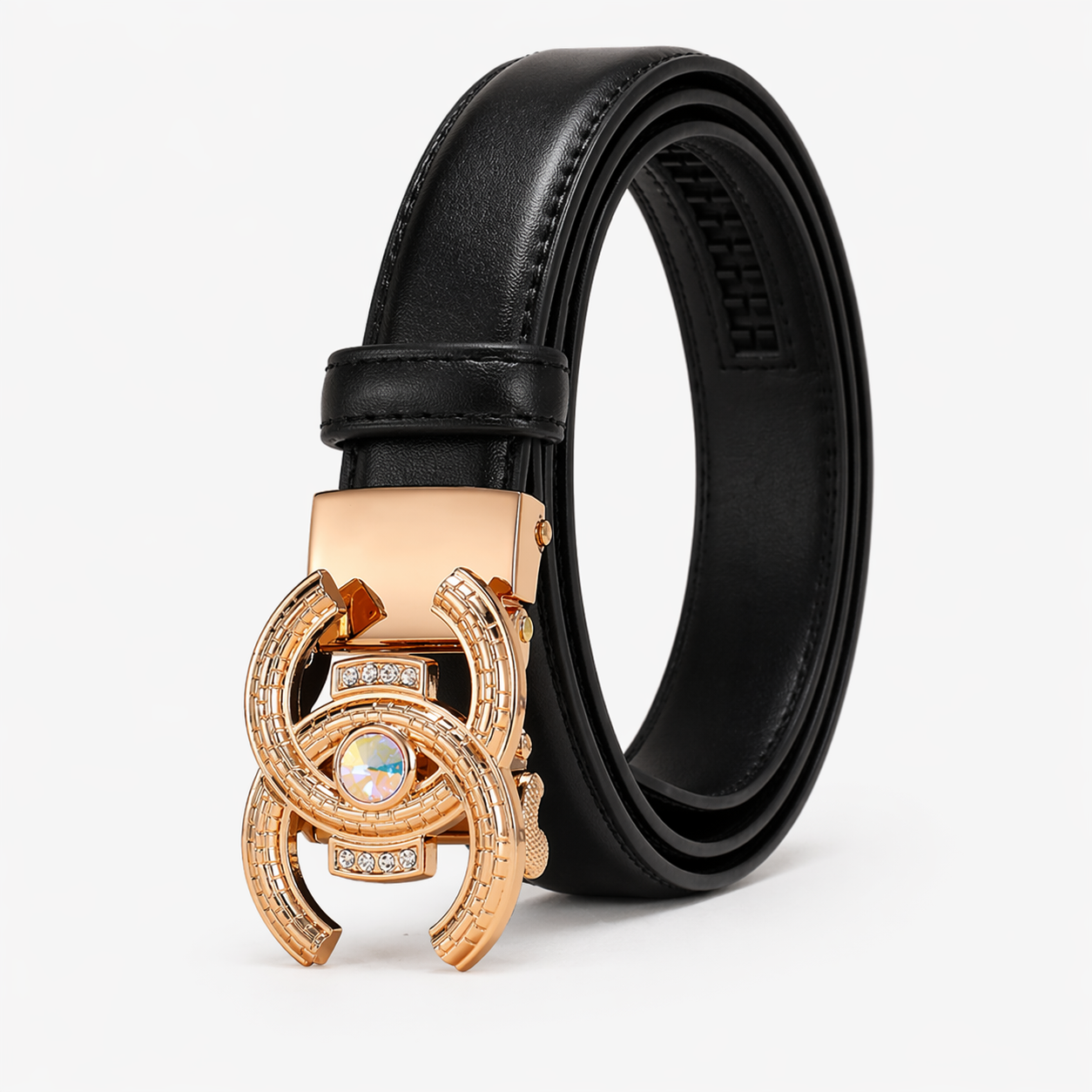 Ceinture Femme en Véritable Cuir Noir - Luxe et Élégance, Coupe Parfaite