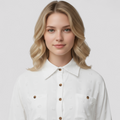 Damenbluse mit Punkten aus leichtem Stoff, feminine Mode