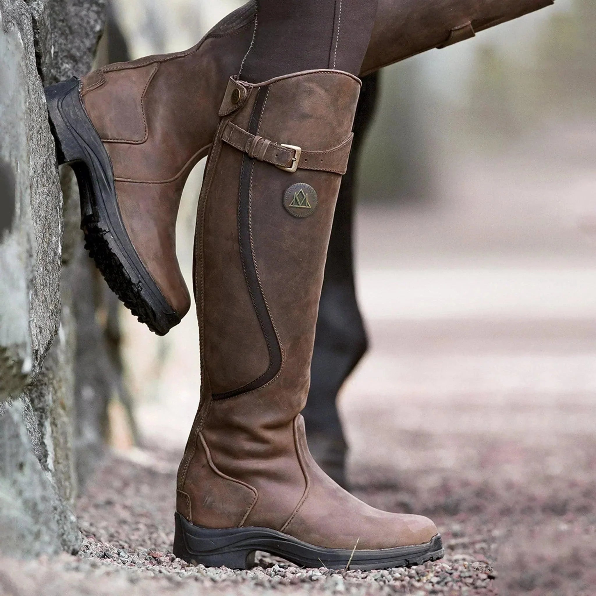 Dames Waterdichte Leren Winter Equestrian Laars met Superieure Isolatie en Duurzaamheid Donkerbruin