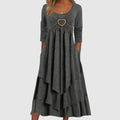 Boho-Midikleid mit Herzausschnitt für Damen – fließend und elegant für den Sommer