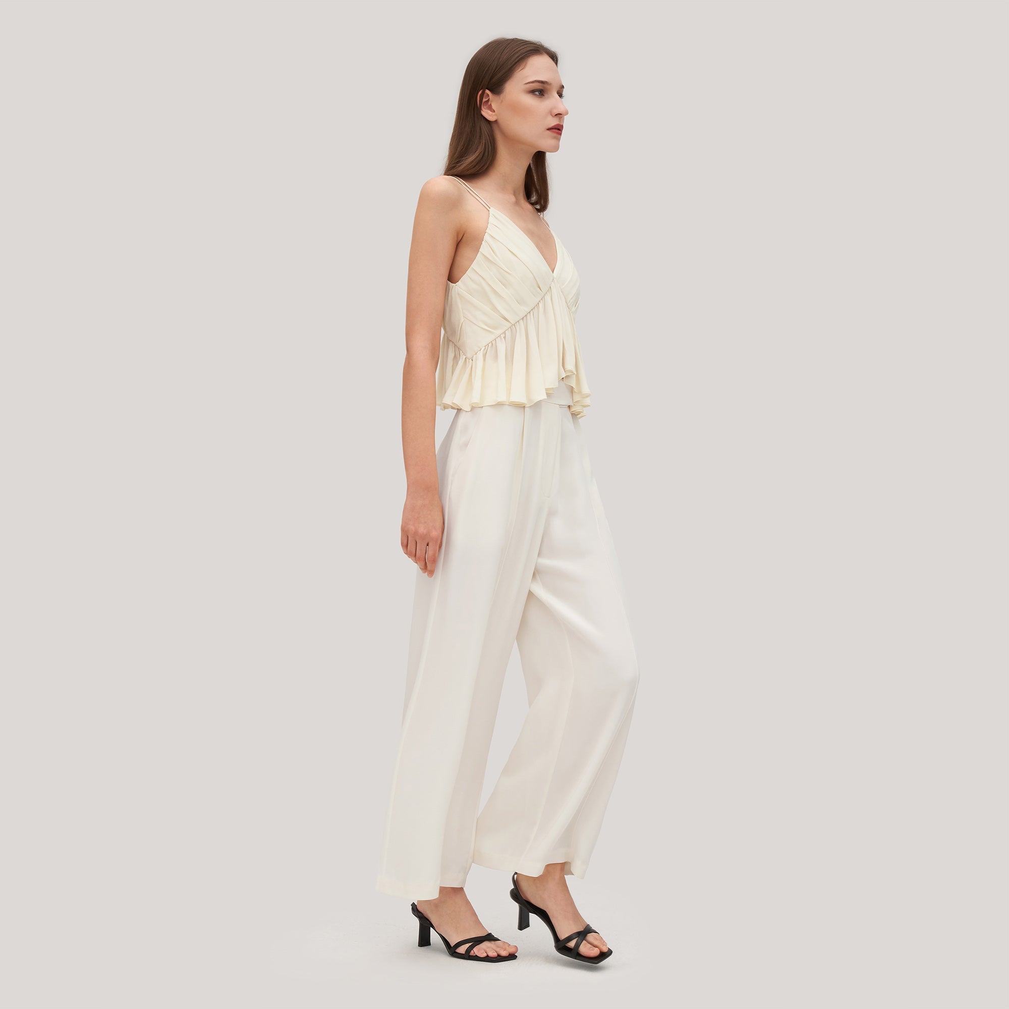 Débardeur Noir Femme Col en V Élégant 5