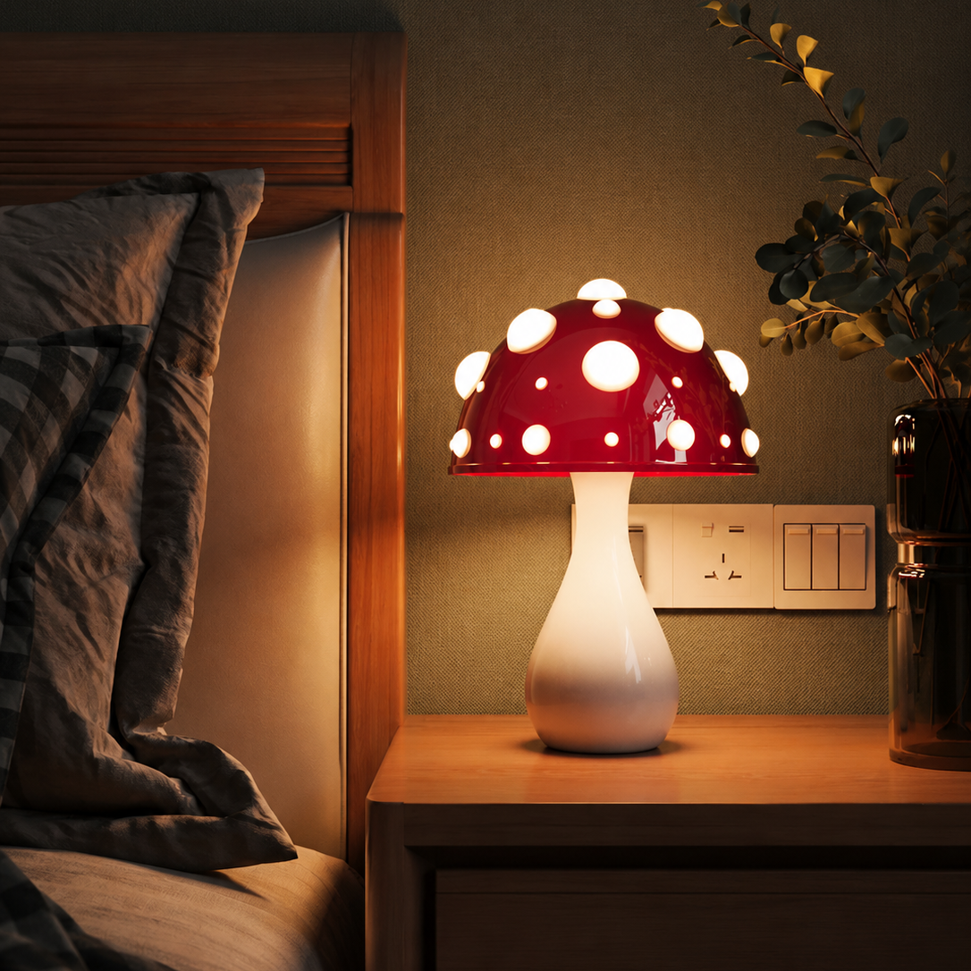 Lampe de table Champignon - Design Moderne en Métal à Intensité Variable