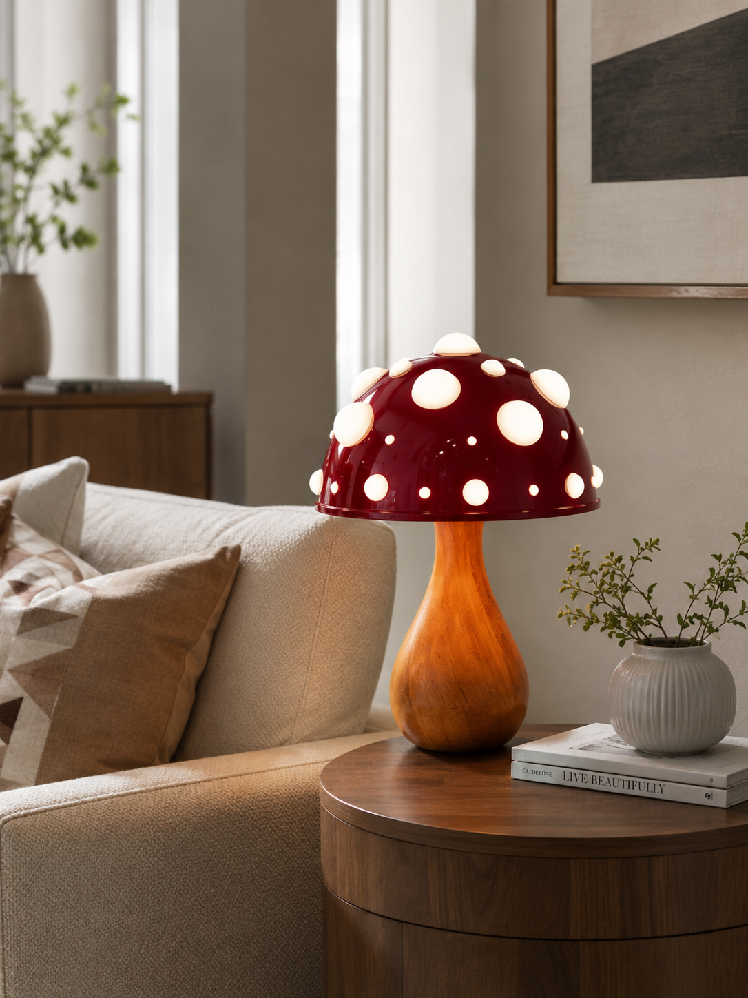 Lampe de table Champignon - Design Moderne en Métal à Intensité Variable