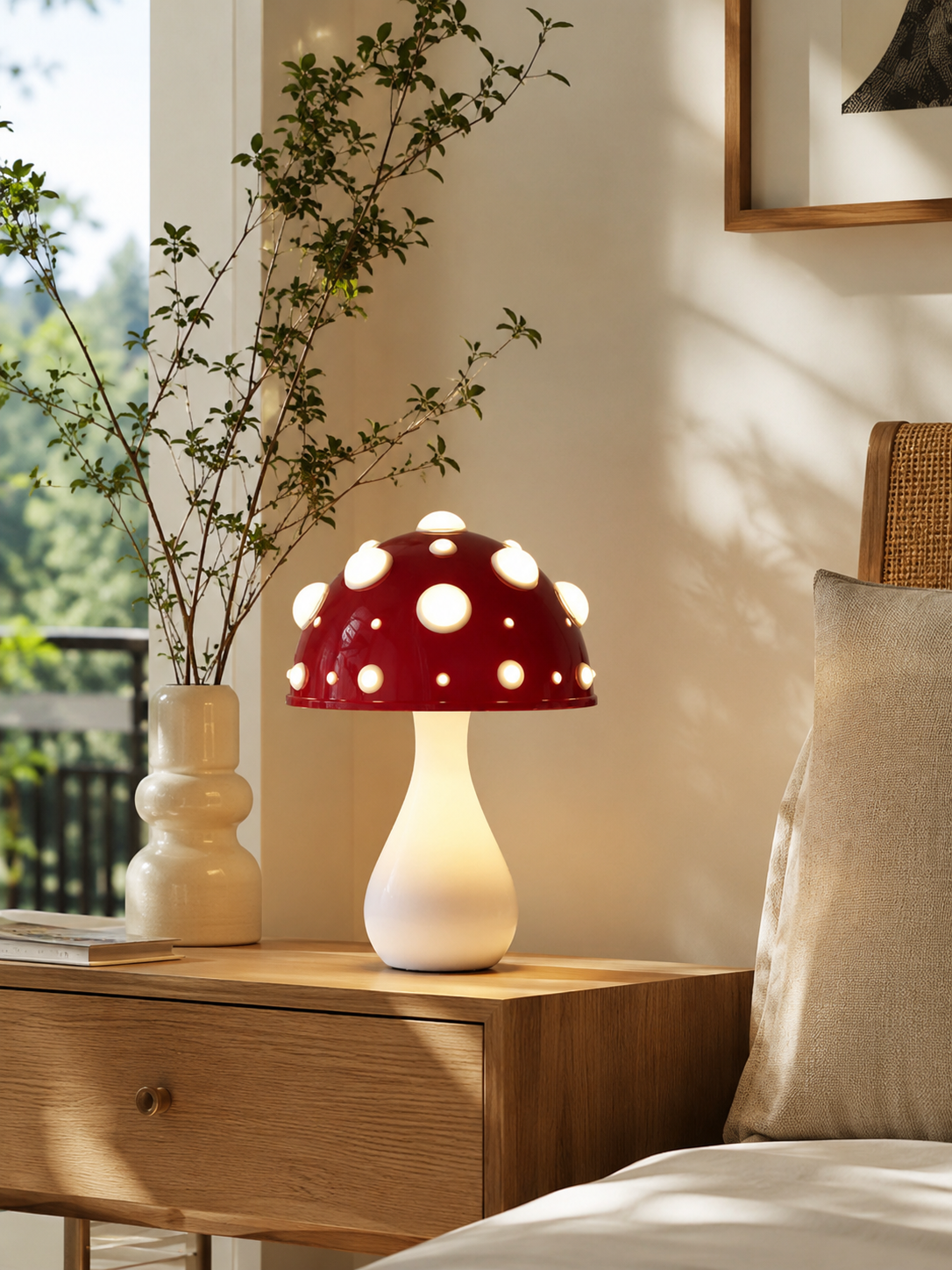 Lampe de table Champignon - Design Moderne en Métal à Intensité Variable