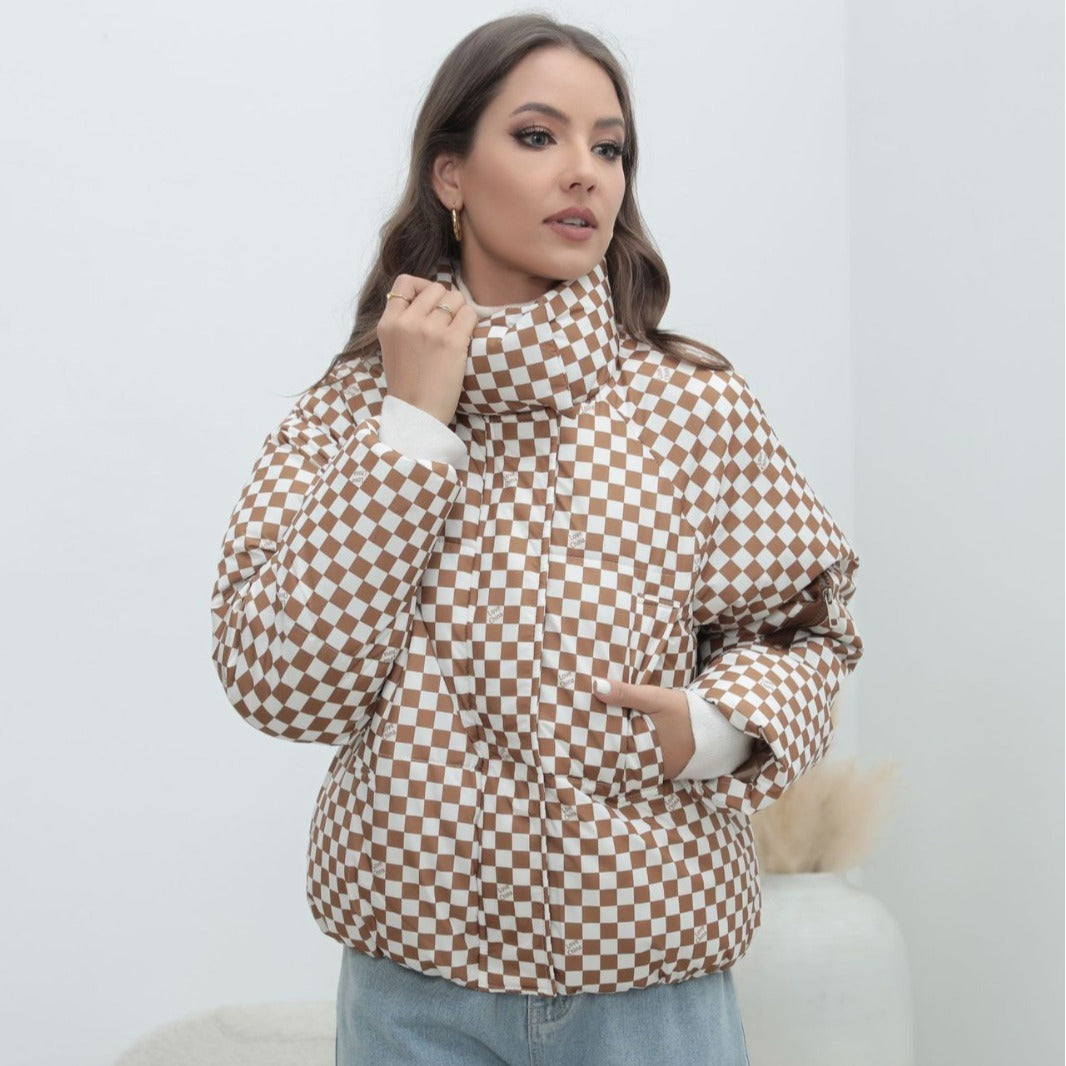 Doudoune Femme Élégante À Motif Géométrique 3