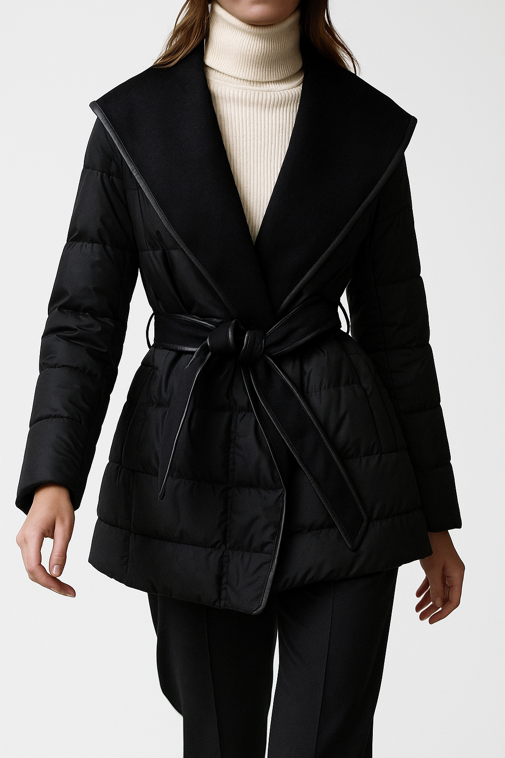 Doudoune Femme Élégante Ceinturée 3