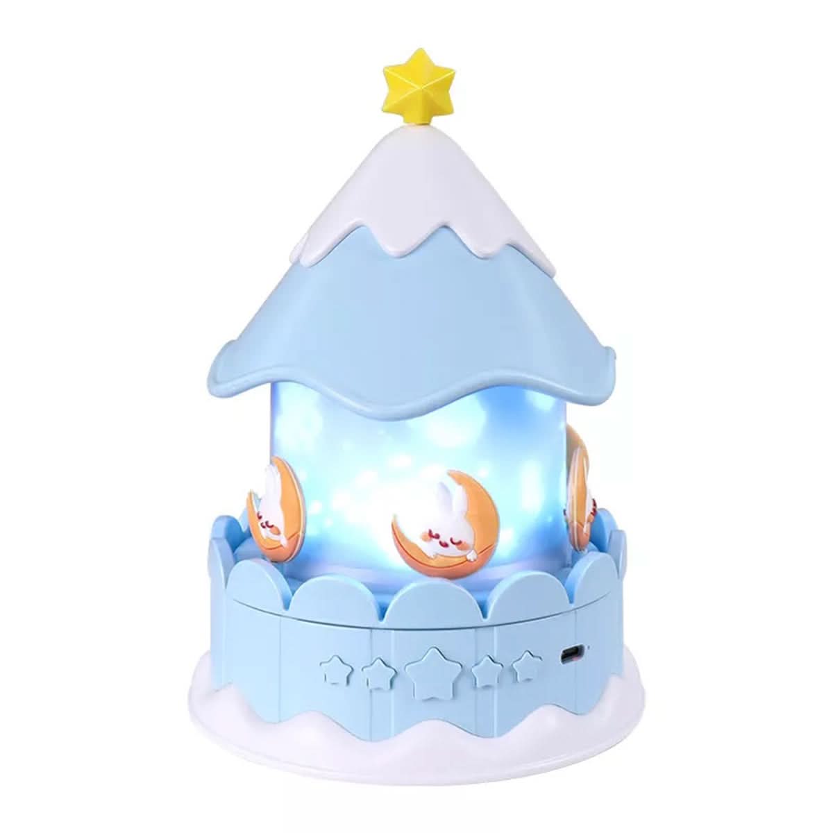 Veilleuse Projecteur Étoile – Design Carrousel Enchanté avec Musique