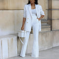 Ensemble Blazer Femme Élégant & Pantalon Tailleur Fluide - Idéal