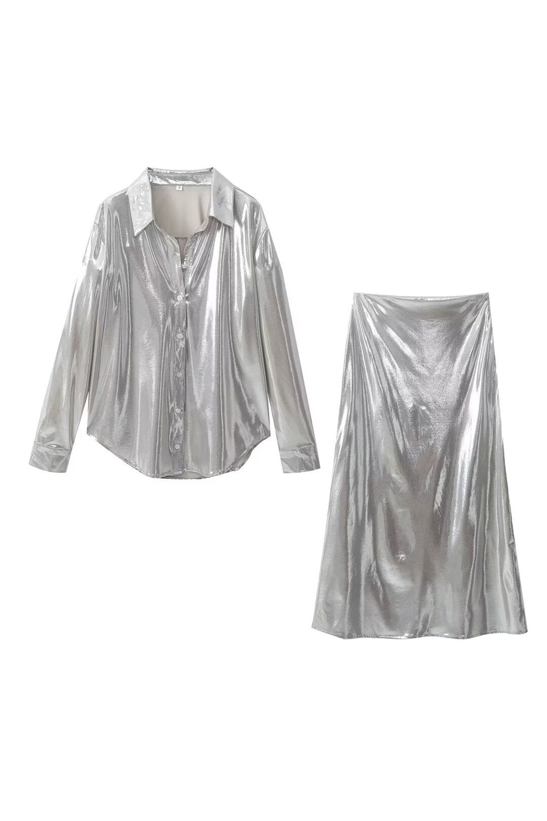 Ensemble Élégant Satin Femme Évasé 9