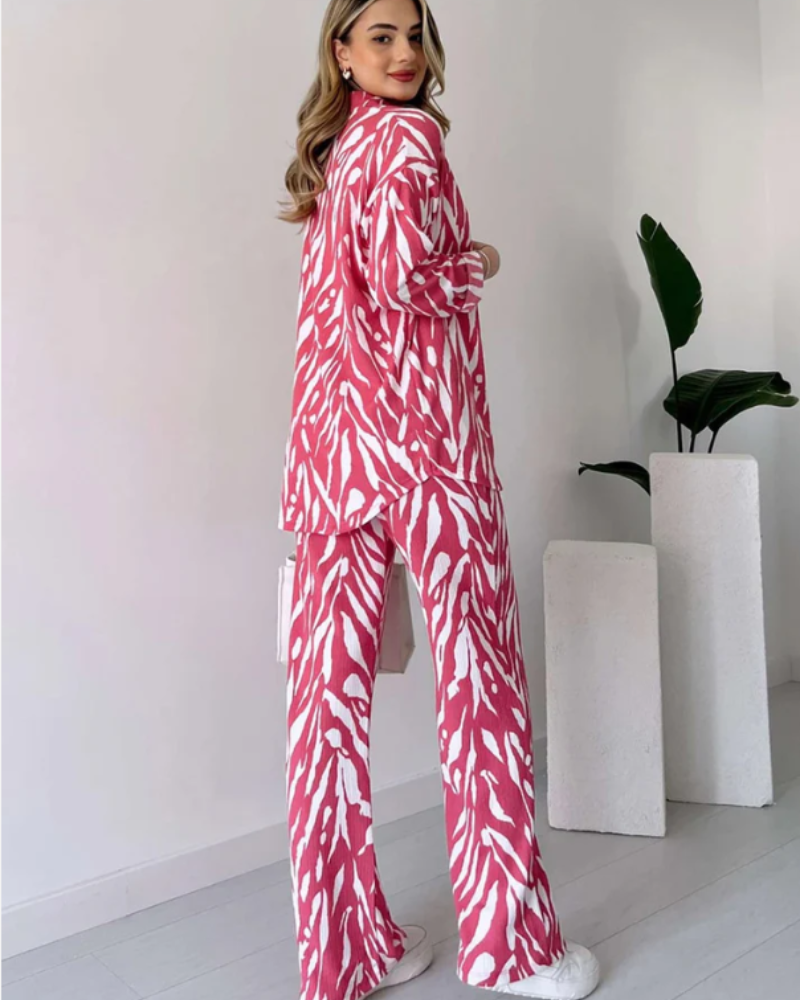 Ensemble Femme Chemise Oversize et Pantalon Fluide 6