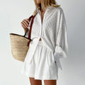 Ensemble Femme Chemise et Shor Brunch Élégant