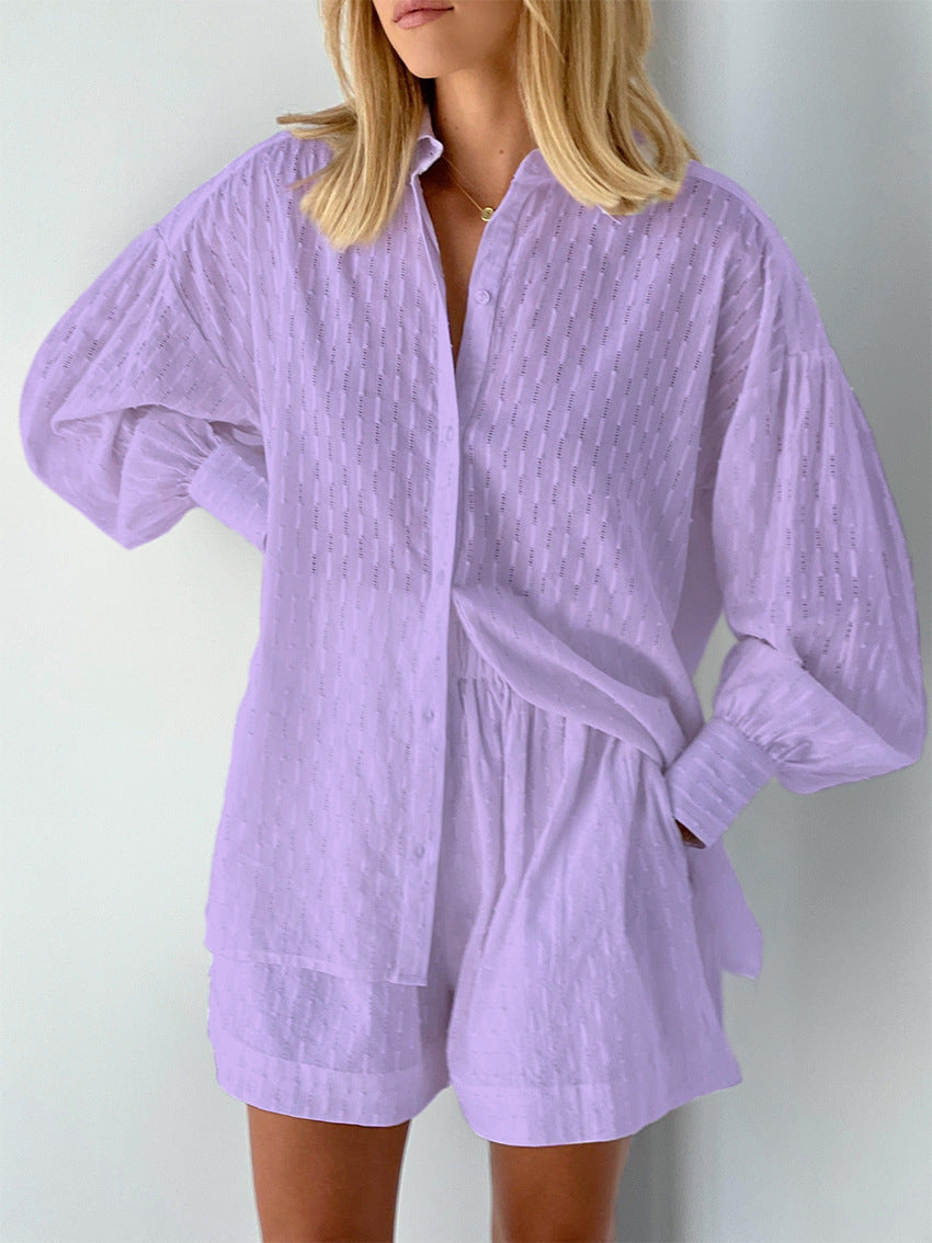 Ensemble Femme Chic Chemise et Short 1