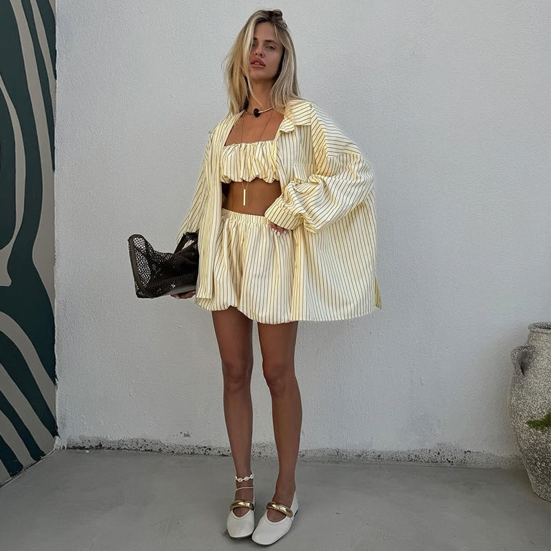 Ensemble Femme Chic Eté Rayé 3