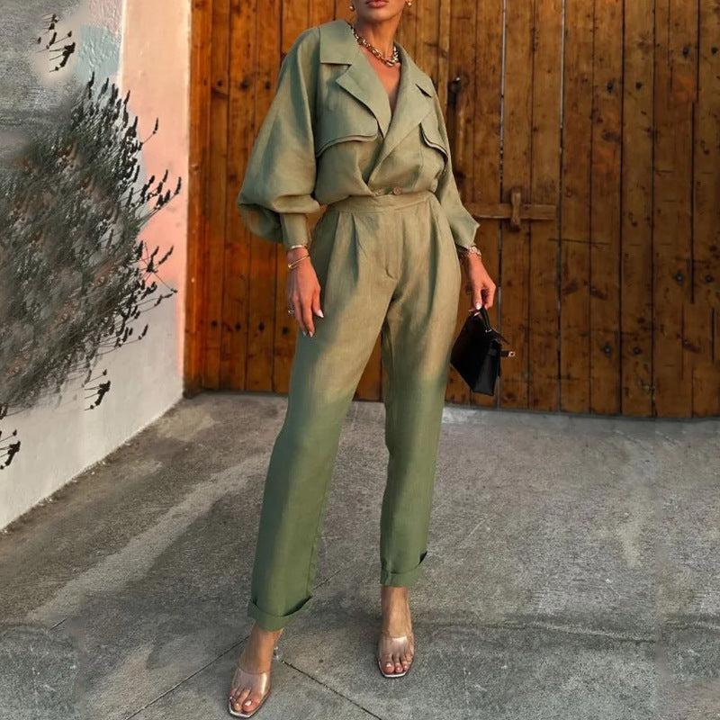 Ensemble Femme Chic Haut et Pantalon Slim 0