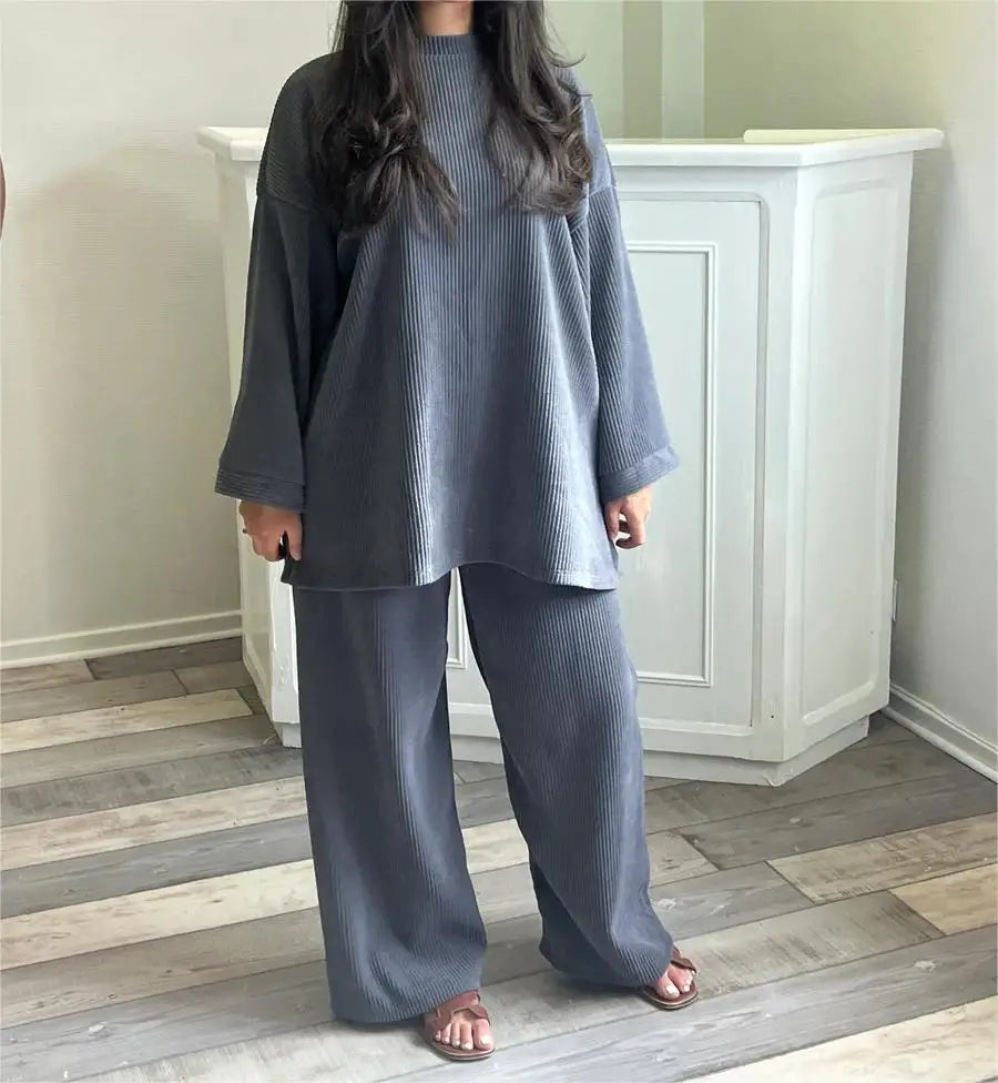 Ensemble Femme Chic en Velours Côtelé 0